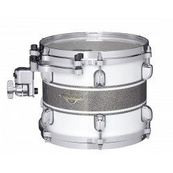 Tama MAT1008-SSR Starclassic Maple Lacquer Rack Tom 10" x 8" - Silver Snow Racing Stripe/Chrome HW