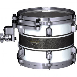 Tama MAT0806BN-SSR Starclassic Maple Lacquer Rack Tom 8" x 6" - Silver Snow Racing Stripe/Black Nickel HW
