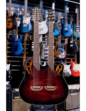 Ovation Celebrity Double Neck - Flamed Maple Ruby Red Burst