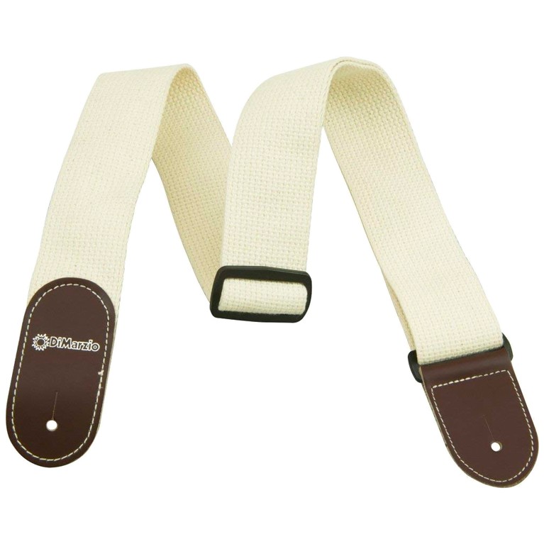 DiMarzio DD 3100CN Woven Cotton Strap Leather Ends Natural