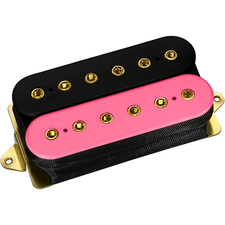 DiMarzio DP 100FBP+G Super Distortion F-spaced, Black/Pink, Gold Pole Pieces