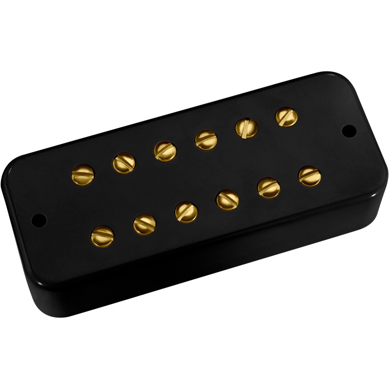DiMarzio DP 154BK+G DLX Plus Bridge Black, Gold Pole Pieces