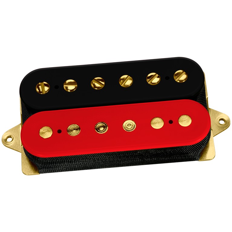 DiMarzio DP 155FBR+G The Tone Zone F-spaced, Black/Red, Gold Pole Pieces