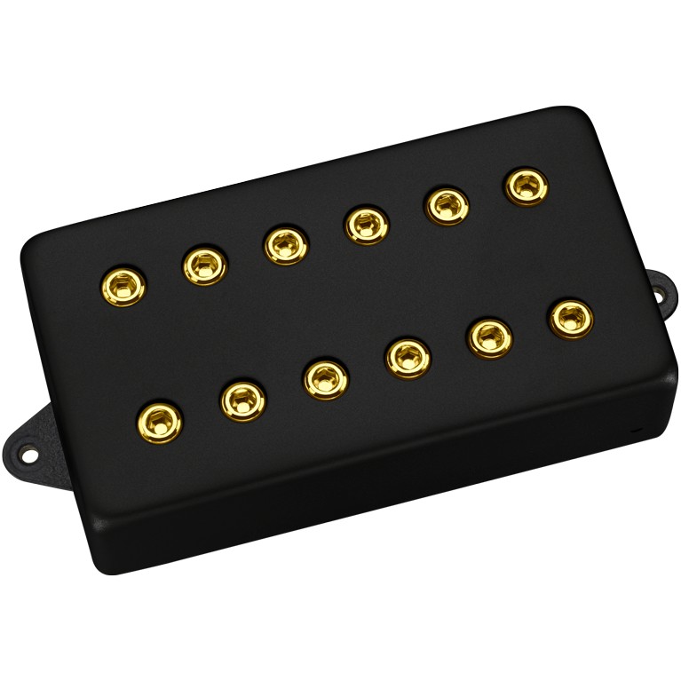 DiMarzio DP 259KK+G Titan Bridge Black Metal Cover, Gold Pole Pieces