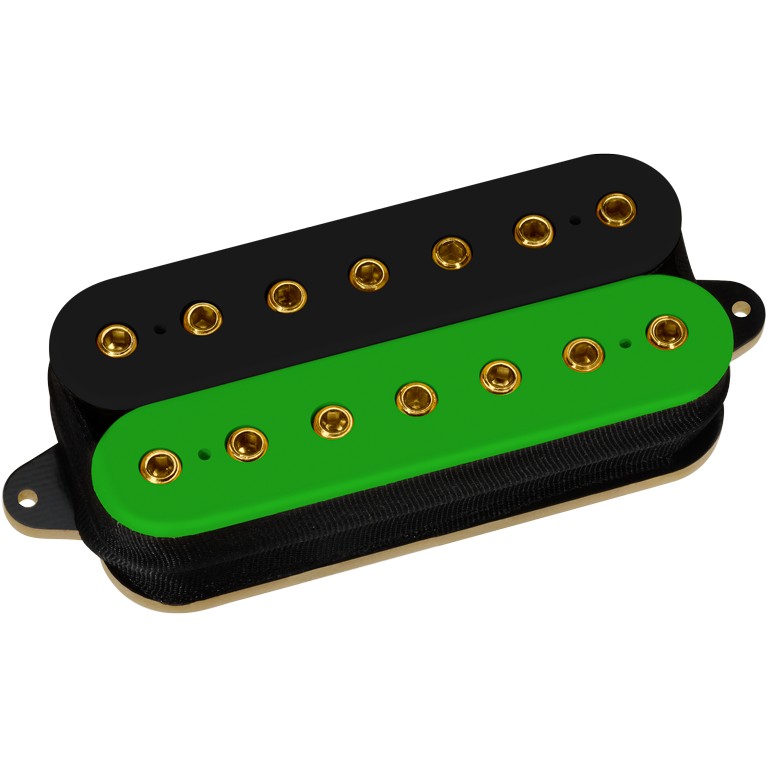 DiMarzio DP 719BG+G D Activator 7 Neck Black/Green, Gold Pole Pieces