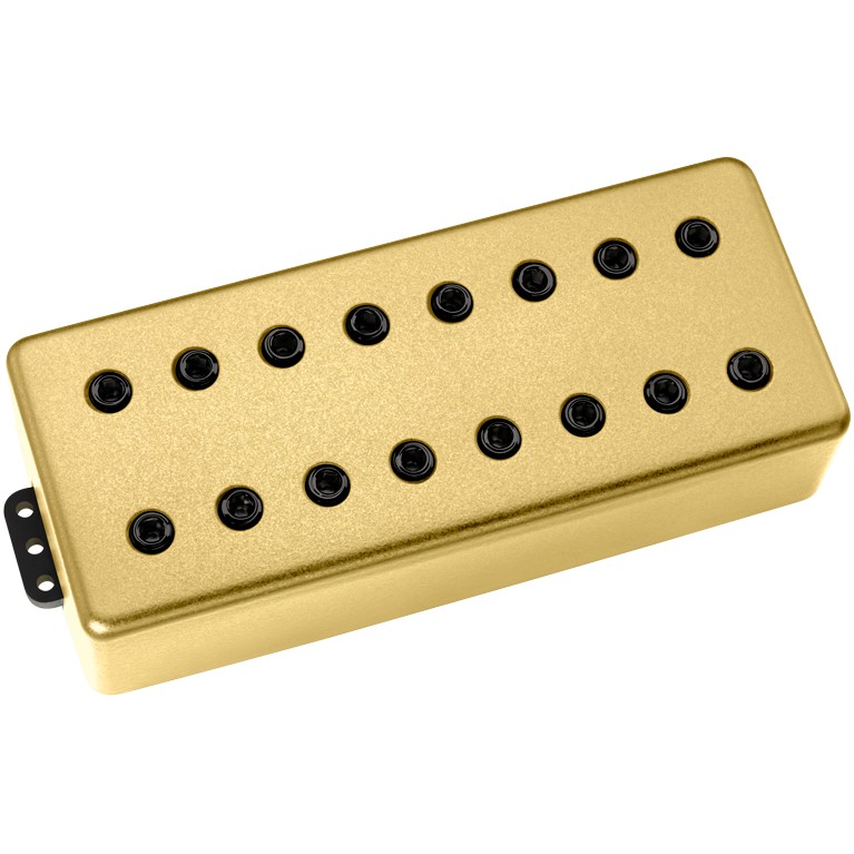 DiMarzio DP 809SG+BK Ionizer 8 Neck Satin Gold Cover, Black Pole Pieces