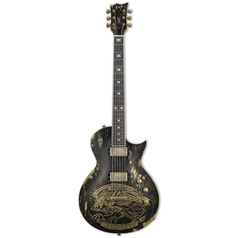ESP ESP ADLER WARBIRD D ORIGINAL WILL ADLER WARBIRD DISTRESSED BLACK W/ GRAPHIC