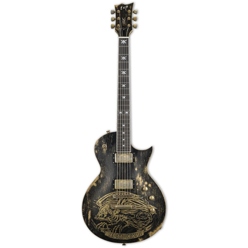 ESP ESP ADLER WARBIRD D ORIGINAL WILL ADLER WARBIRD DISTRESSED BLACK W/ GRAPHIC