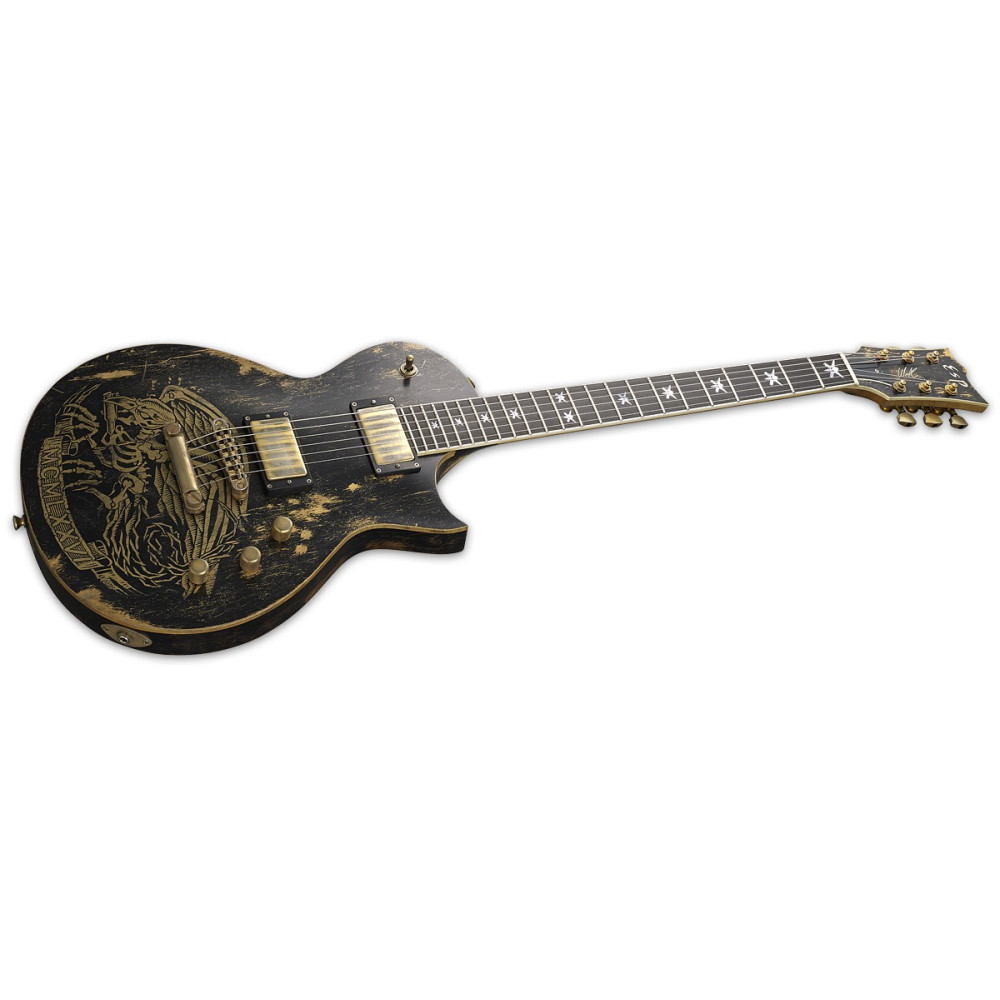 ESP ESP ADLER WARBIRD D ORIGINAL WILL ADLER WARBIRD DISTRESSED BLACK W/ GRAPHIC