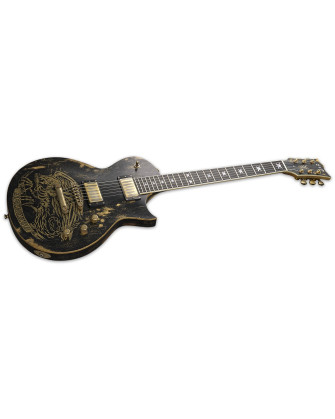 ESP ESP ADLER WARBIRD D ORIGINAL WILL ADLER WARBIRD DISTRESSED BLACK W/ GRAPHIC