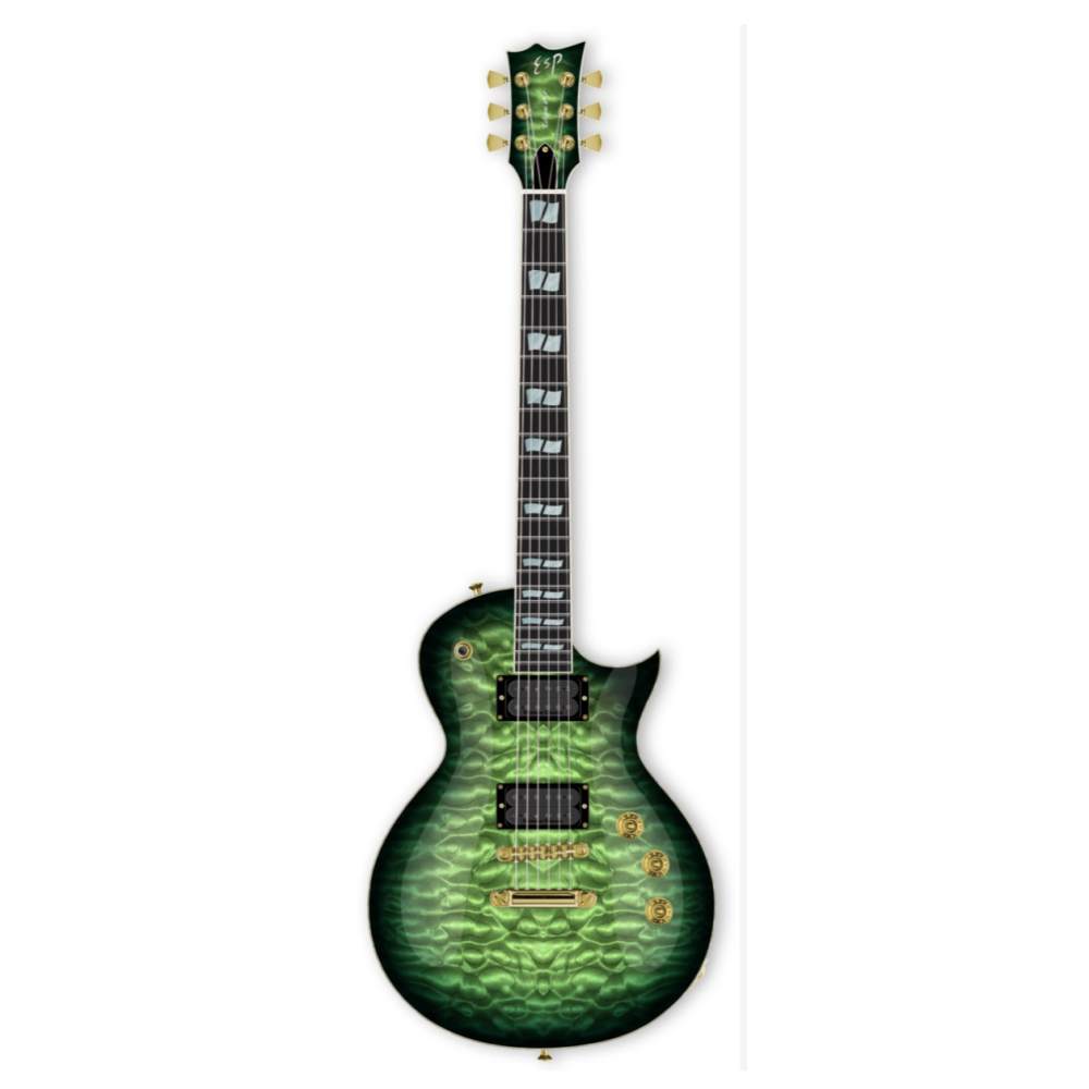 ESP USA ECLIPSE QM DARK LIMEBURST SD GH Custom 14 Set