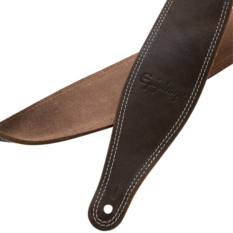 Epiphone Premium Leather Guitar Strap, Brown
