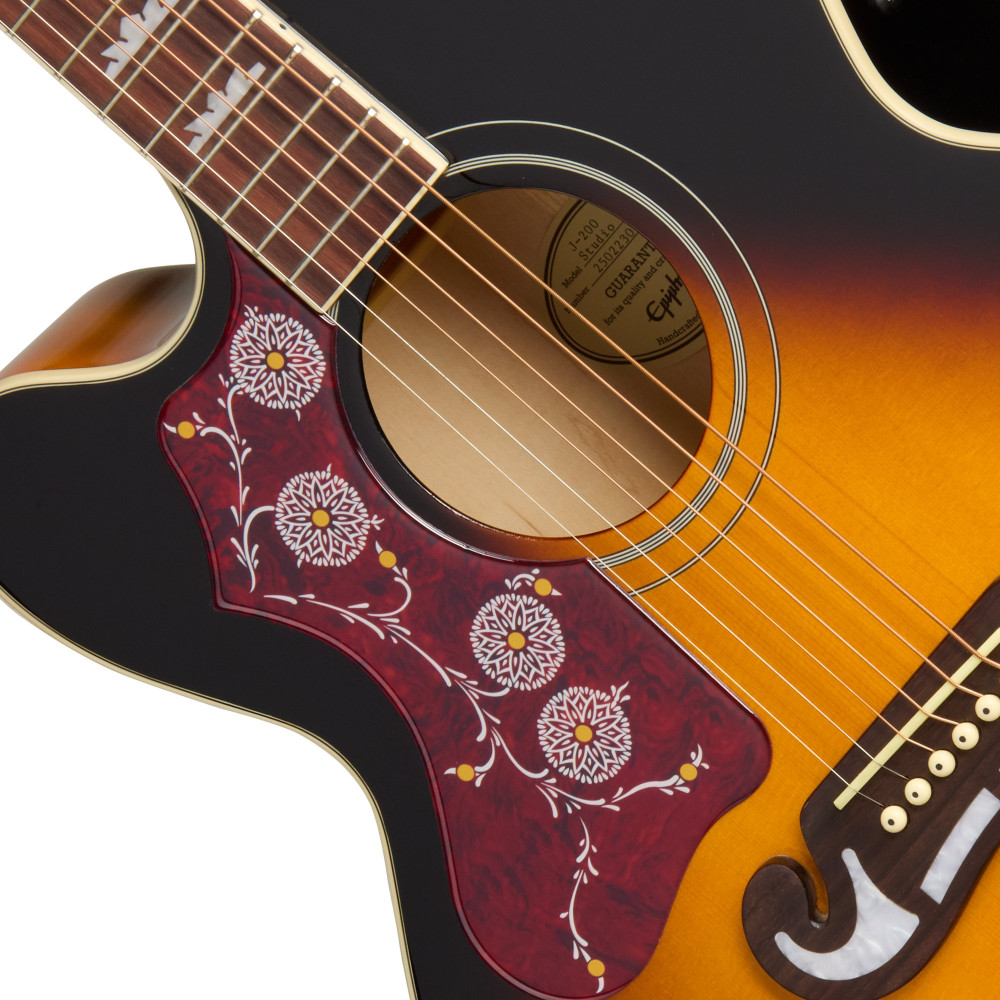 Epiphone J-200 Studio EC, Left-Handed, Vintage Sunburst