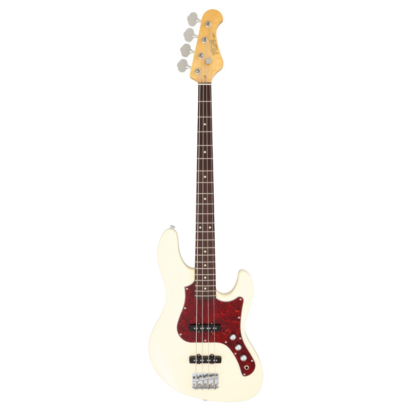 FGN FGBMJ2ROLW Electric Bass, Boundary MJ, FGN Pickups J.J. Style, Olympic White, Gigbag