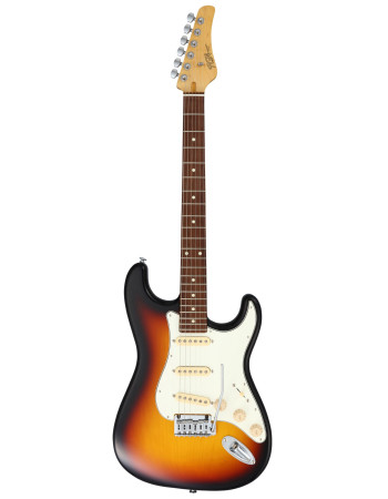FGN FGBSTR3TS Electric Guitar, Boundary ST, 3 x FGN Singlecoil, 3-Tone Sunburst, Gigbag