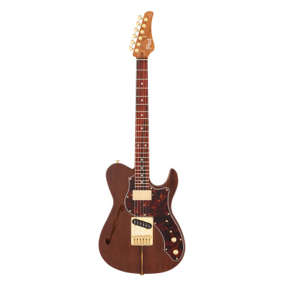 FGN FGEILTEW3HSMR Electric Guitar, Expert Iliad EW, Thinline Body, Natural Flat, Case