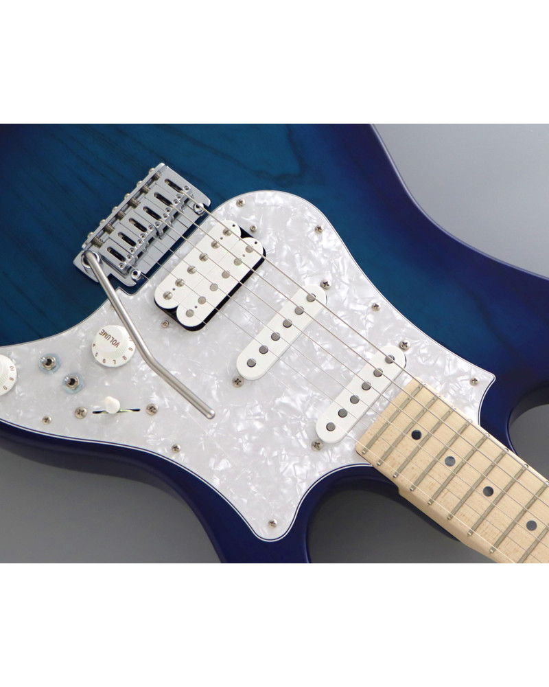 FGN FGEOS2ASHMSBB Electric Guitar, Expert Odyssey, Seethrough Blue Burst, Case