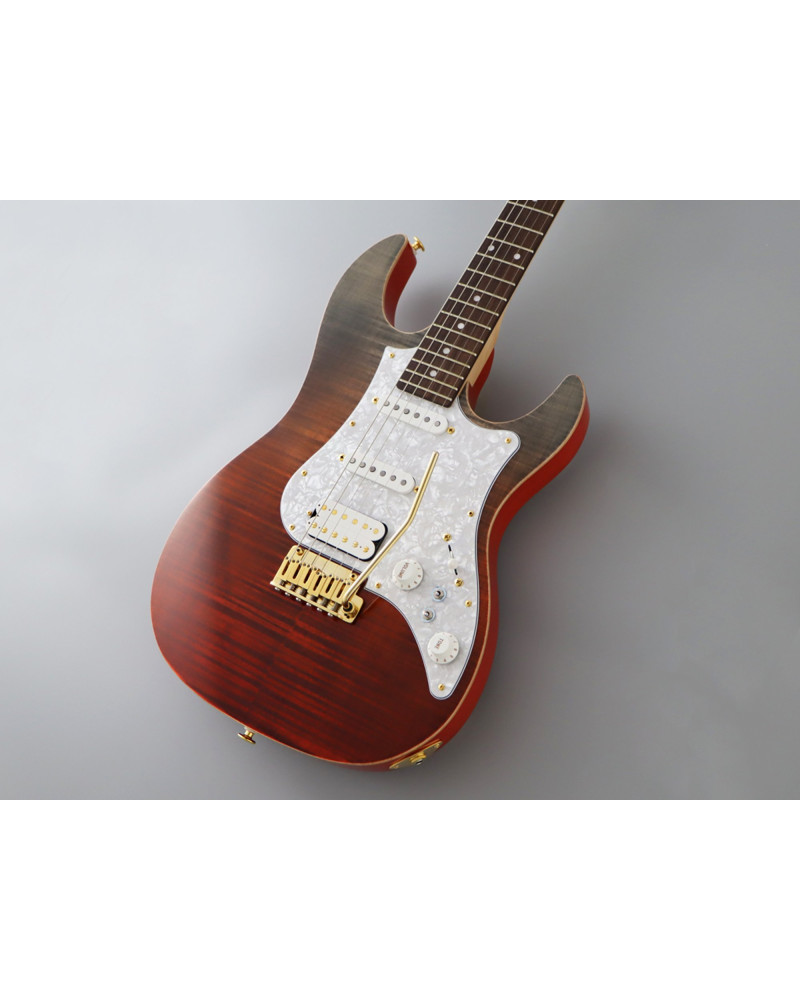 FGN FGEOS2FMRRKG Electric Guitar, Expert Odyssey FM, Ripe Kaki Gradation, Case