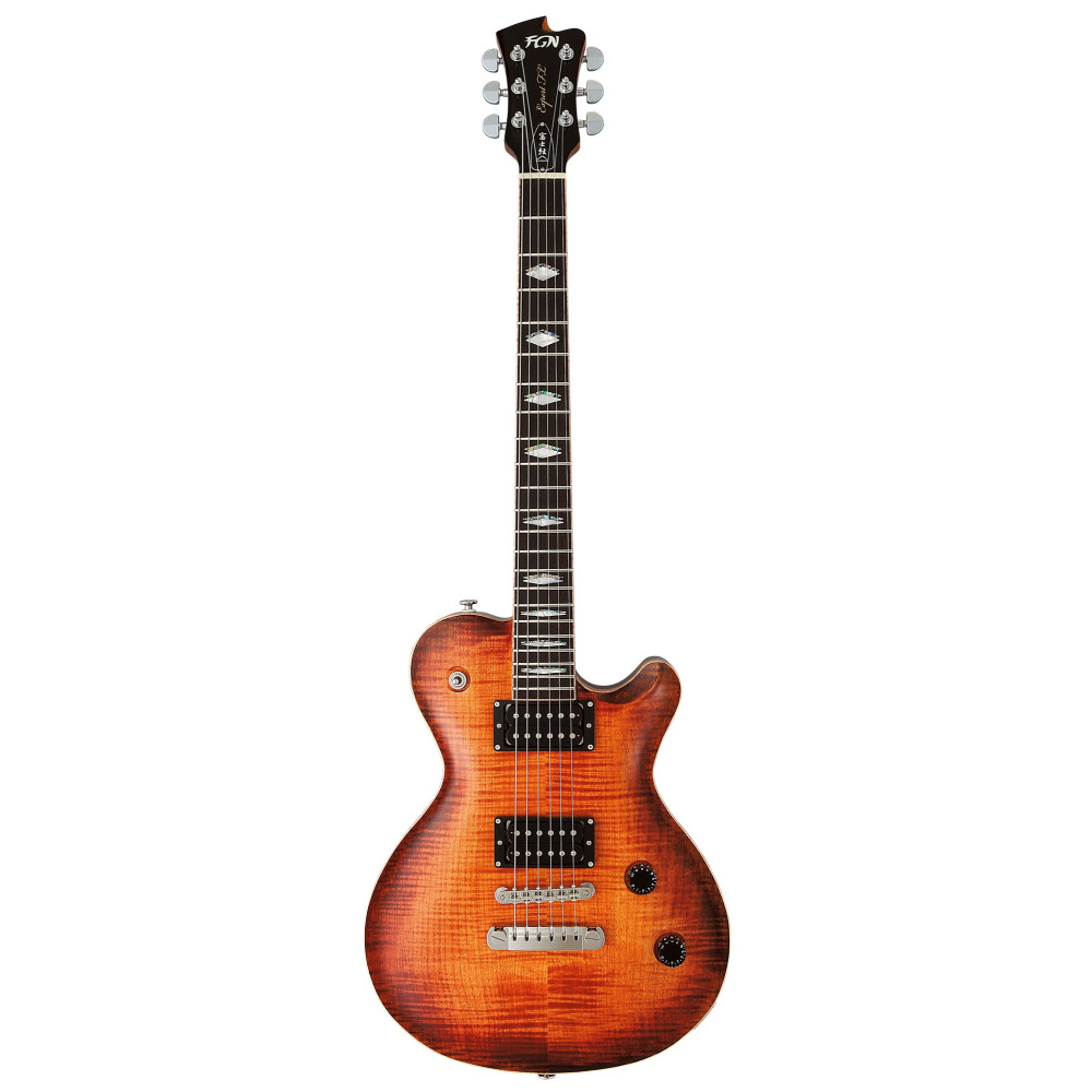 FGN FGFLFMVV Electric Guitar, Expert Flame Flamed Top, Vintage Violin, Case