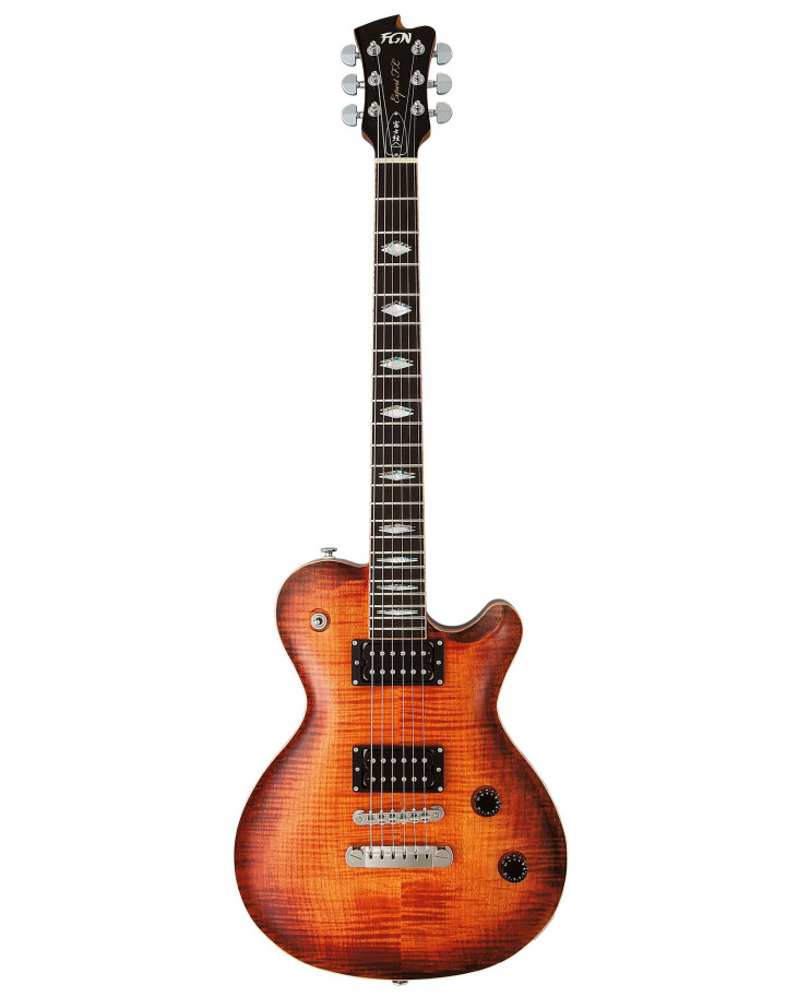 FGN FGFLFMVV Electric Guitar, Expert Flame Flamed Top, Vintage Violin, Case