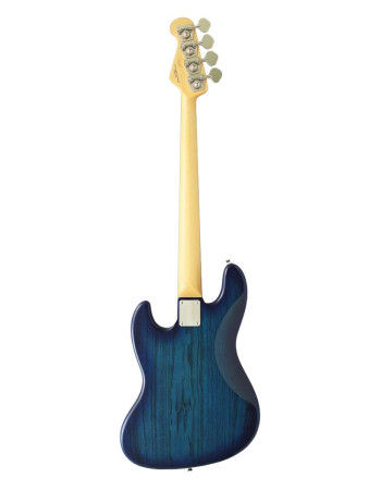 FGN FGJB100MBAHSBB Bass Guitar, Neo Classic JB-100, See-Thru Blue Burst, Gig Bag