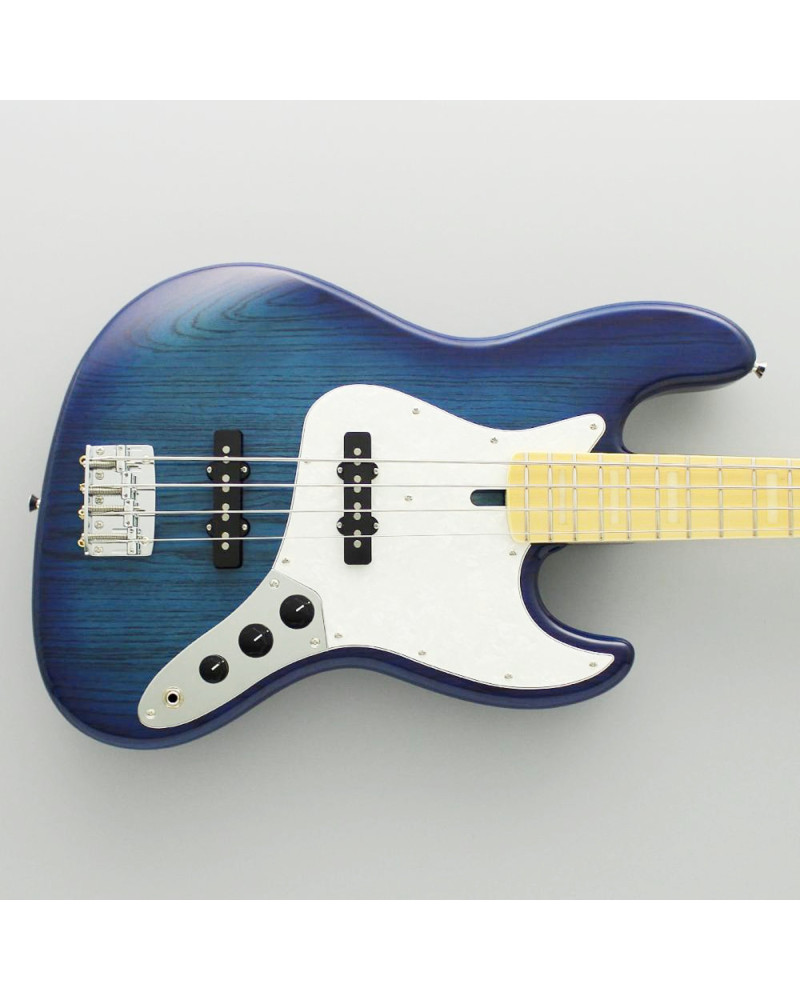 FGN FGJB100MBAHSBB Bass Guitar, Neo Classic JB-100, See-Thru Blue Burst, Gig Bag