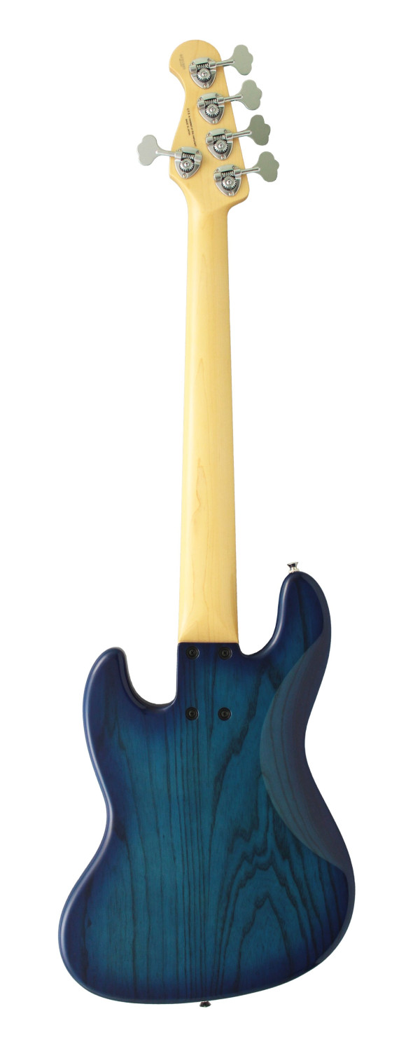 FGN FGJB100MBAHVSBB Bass Guitar, Neo Classic JB-100, 5-String Bass, See-Thru Blue Burst, Gig Bag