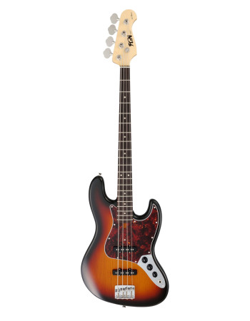 FGN FGJB100RAL3TS Bass Guitar, Neo Classic JB-100, 3Ton Sunburst, Gig Bag