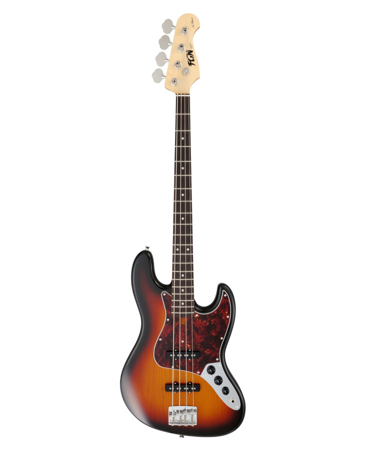FGN FGJB100RAL3TS Bass Guitar, Neo Classic JB-100, 3Ton Sunburst, Gig Bag