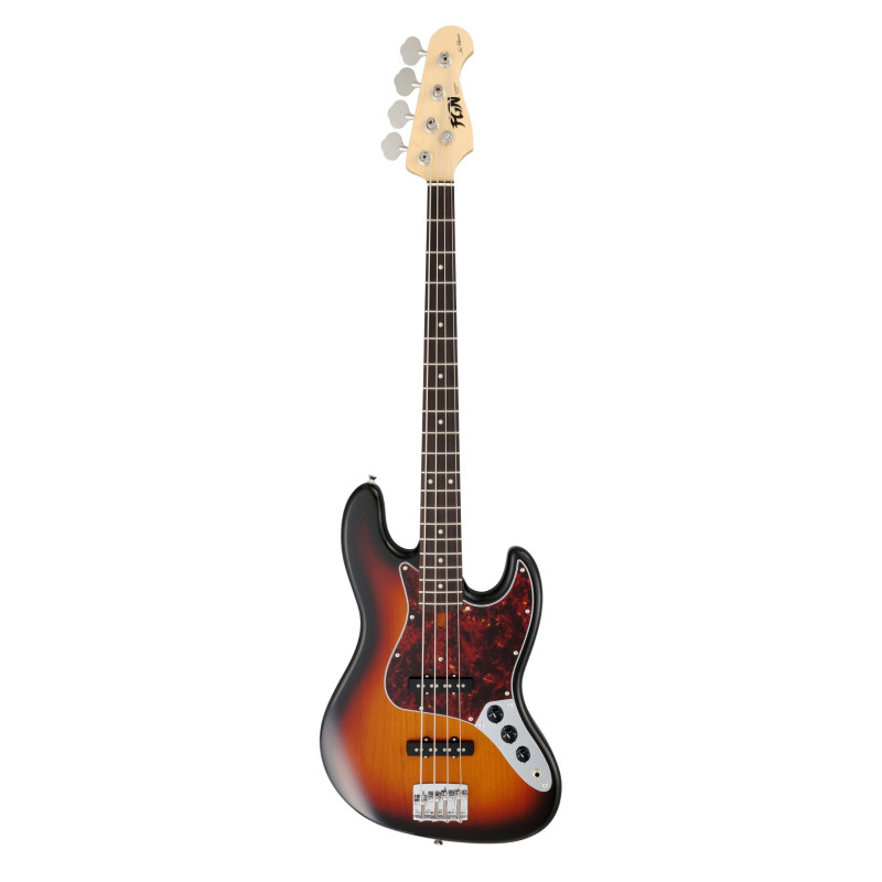 FGN FGJB100RAL3TS Bass Guitar, Neo Classic JB-100, 3Ton Sunburst, Gig Bag