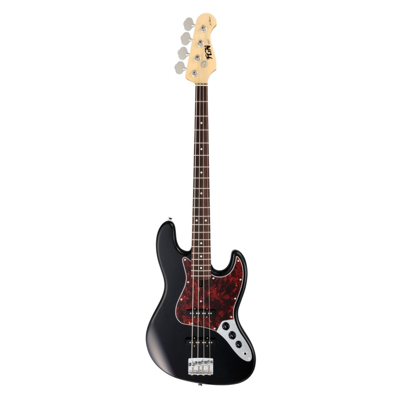 FGN FGJB100RALBK Bass Guitar, Neo Classic JB-100, Black, Gig Bag