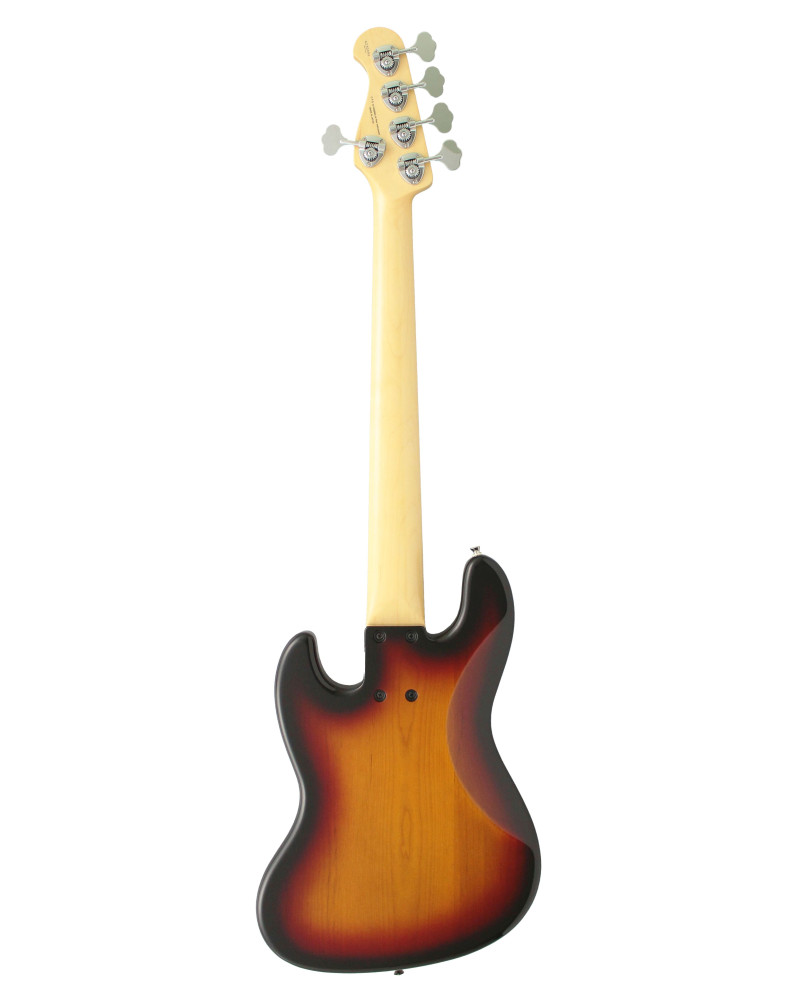 FGN FGJB100RALV3TS Bass Guitar, Neo Classic JB-100, 5-String, 3Tone Sunburst, Gig Bag