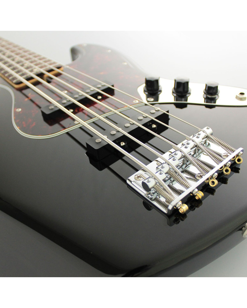 FGN FGJB100RALVBK Bass Guitar, Neo Classic JB-100, 5-String, Black, Gig Bag