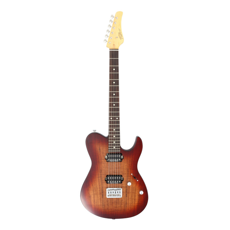 FGN FGJIL2DUEW2RKNB Electric Guitar, J-Standard Iliad DU, EW2, Koa Natural Burst, Bag