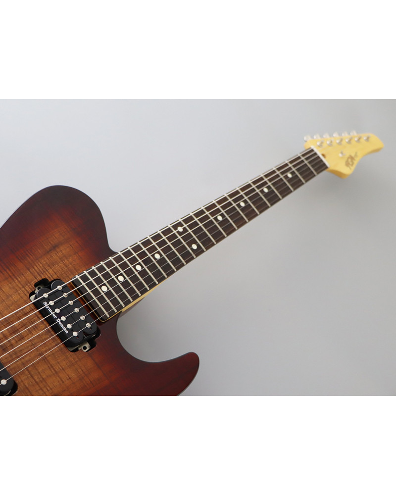 FGN FGJIL2DUEW2RKNB Electric Guitar, J-Standard Iliad DU, EW2, Koa Natural Burst, Bag
