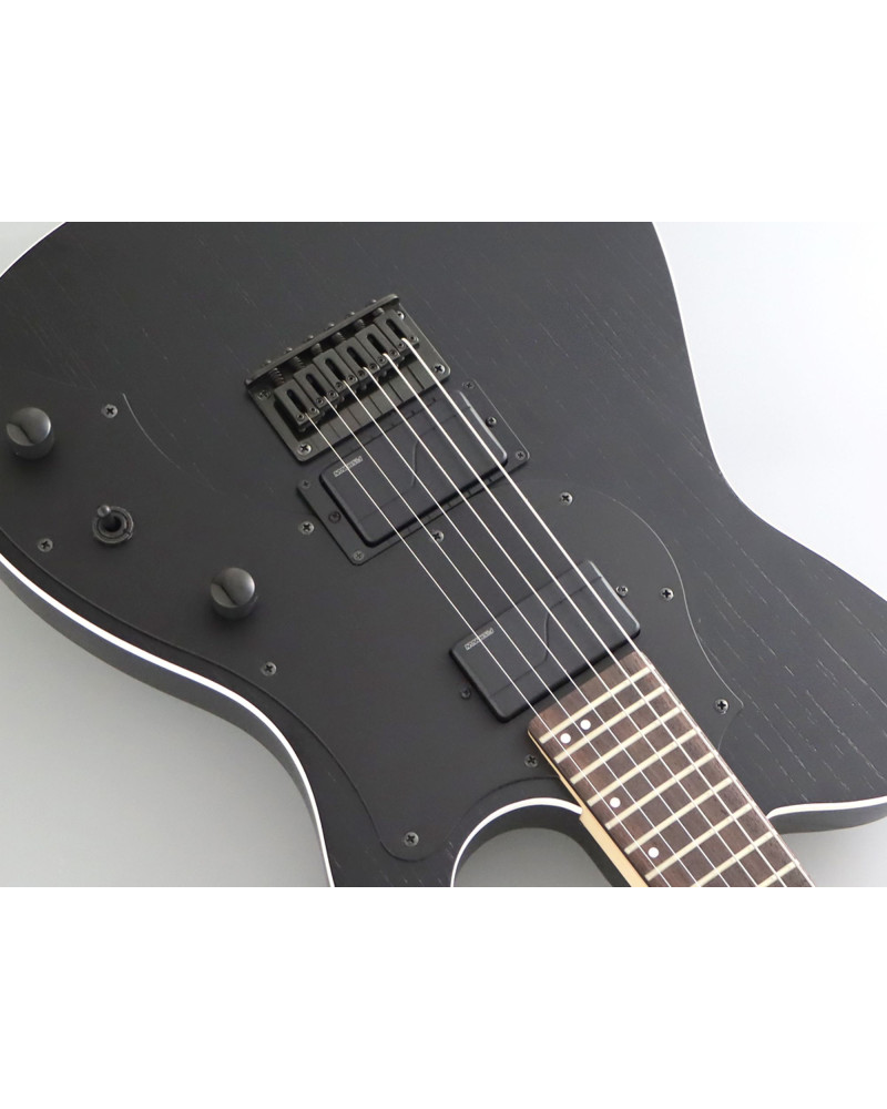 FGN FGJIL3ASHDE664ROPB Electric Guitar,J-Standard Iliad Dark Evolut. 664,Open Pore Black, Softcase
