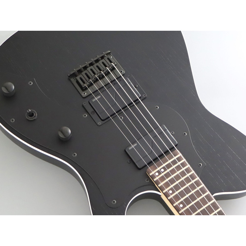FGN FGJIL3ASHDE664ROPB Electric Guitar,J-Standard Iliad Dark Evolut. 664,Open Pore Black, Softcase