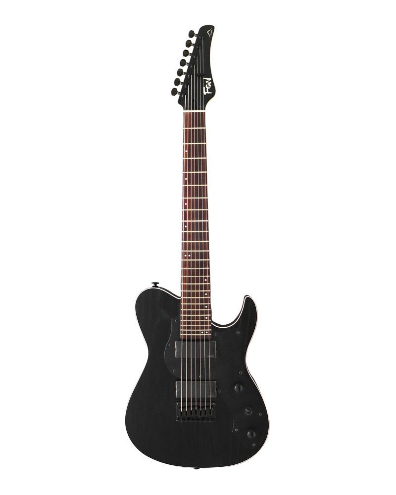 FGN FGJIL73ASHDEROPB Electric Guitar,J-Standard Iliad Dark Evo,7-String,Open Pore Black,Softcase