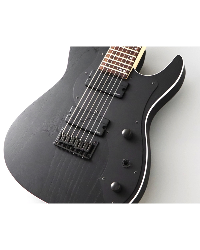 FGN FGJIL73ASHDEROPB Electric Guitar,J-Standard Iliad Dark Evo,7-String,Open Pore Black,Softcase