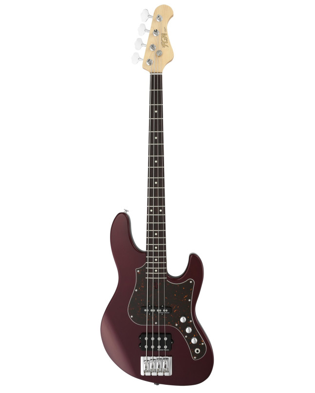 FGN FGJMJ2ALRAZM Electric Bass Guitar, J-Standard Mighty Jazz, Azuki Metallic, Bag