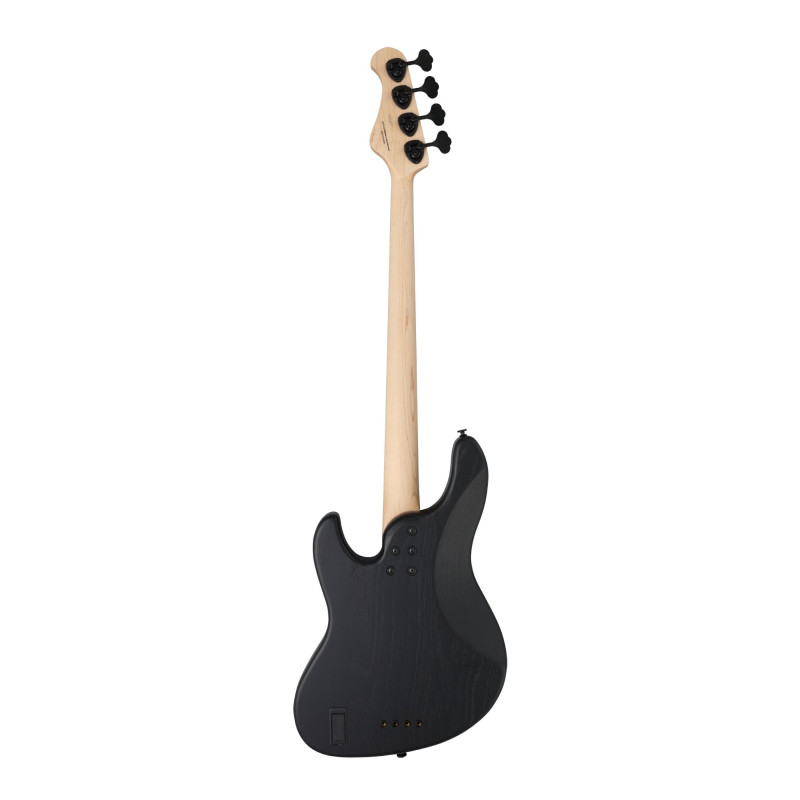 FGN FGJMJ3ASHDEMOPB Bass Guitar, J-Standard Mighty Jazz Dark Evo, Open Pore Black, Softcase