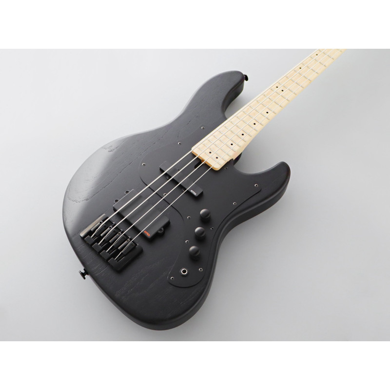 FGN FGJMJ3ASHDEMOPB Bass Guitar, J-Standard Mighty Jazz Dark Evo, Open Pore Black, Softcase