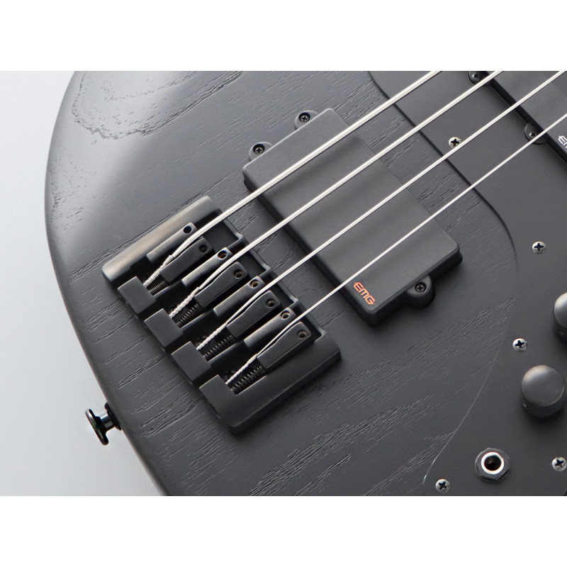 FGN FGJMJ3ASHDEMOPB Bass Guitar, J-Standard Mighty Jazz Dark Evo, Open Pore Black, Softcase