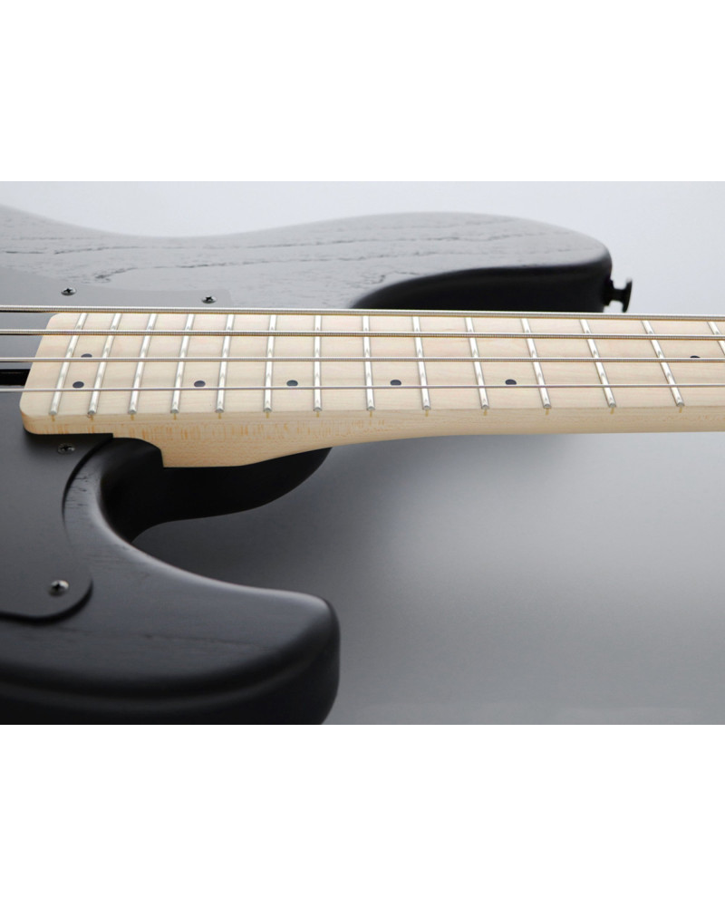 FGN FGJMJ3ASHDEMOPB Bass Guitar, J-Standard Mighty Jazz Dark Evo, Open Pore Black, Softcase