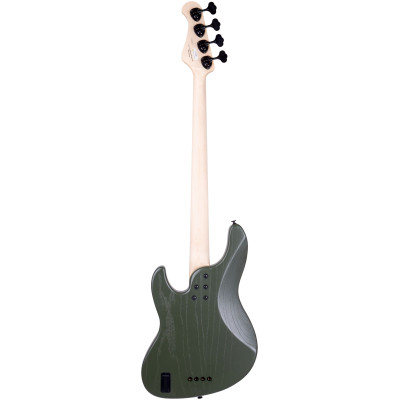 FGN FGJMJ3ASHDEMOPOG Bass Guitar, J-Standard Mighty Jazz DE, Open Pore Olive Green, Soft Case