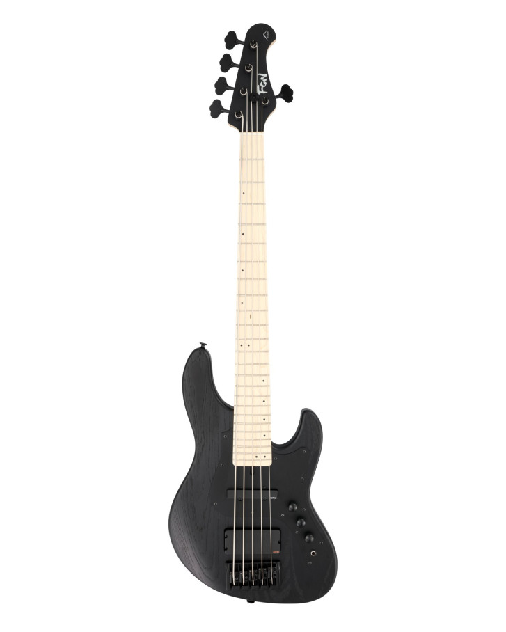 FGN FGJMJ53ASHDEMOPB Bass Guitar, J-Standard Mighty Jazz DE, 5-String, Open Pore Black, Softcase