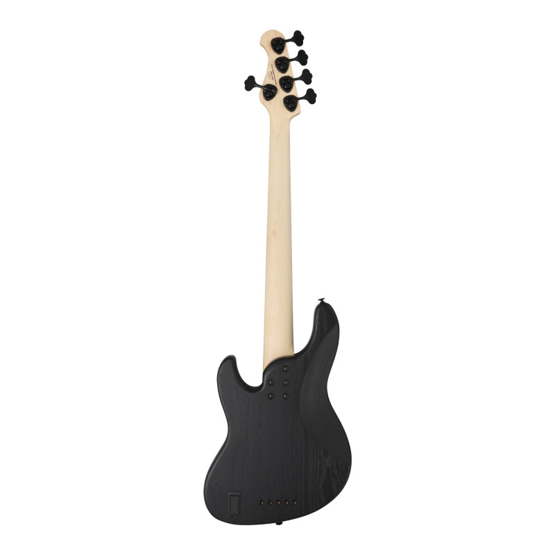 FGN FGJMJ53ASHDEMOPB Bass Guitar, J-Standard Mighty Jazz DE, 5-String, Open Pore Black, Softcase