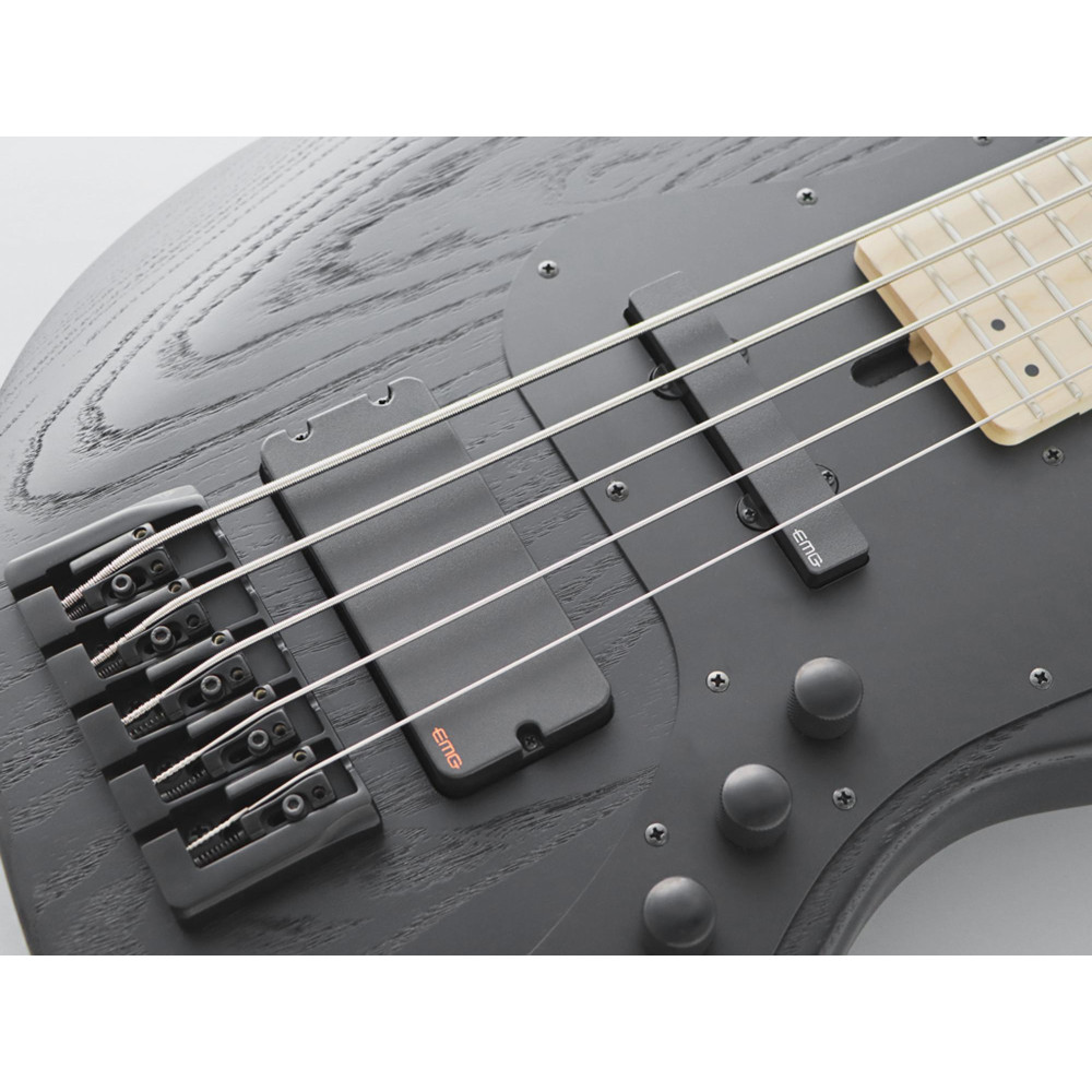 FGN FGJMJ53ASHDEMOPB Bass Guitar, J-Standard Mighty Jazz DE, 5-String, Open Pore Black, Softcase