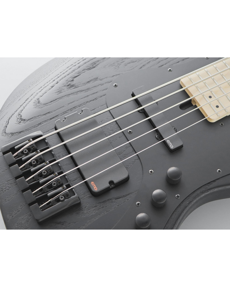 FGN FGJMJ53ASHDEMOPB Bass Guitar, J-Standard Mighty Jazz DE, 5-String, Open Pore Black, Softcase