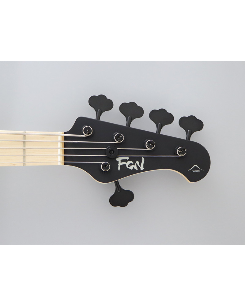 FGN FGJMJ53ASHDEMOPB Bass Guitar, J-Standard Mighty Jazz DE, 5-String, Open Pore Black, Softcase